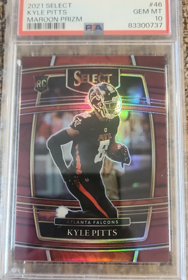 Kyle Pitts Panini Select #46 Maroon Prizm