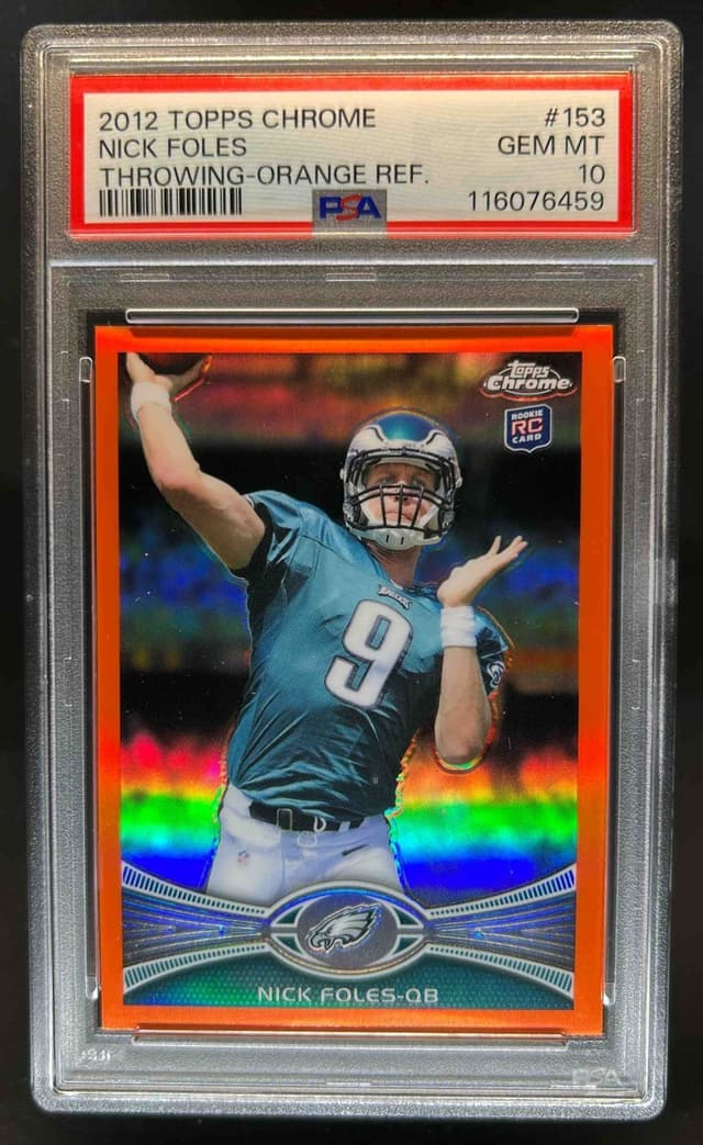 Nick Foles Topps Chrome #153 Throwing-Orange Refractor