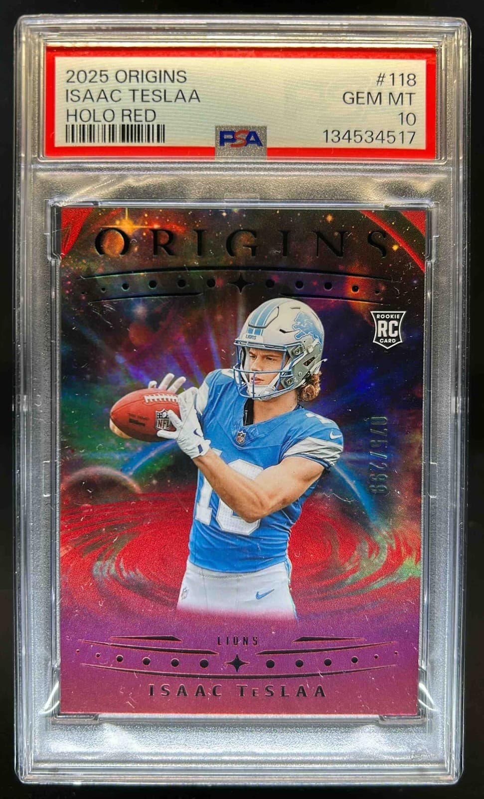 Isaac TeSlaa Panini Origins #118 Holo Red