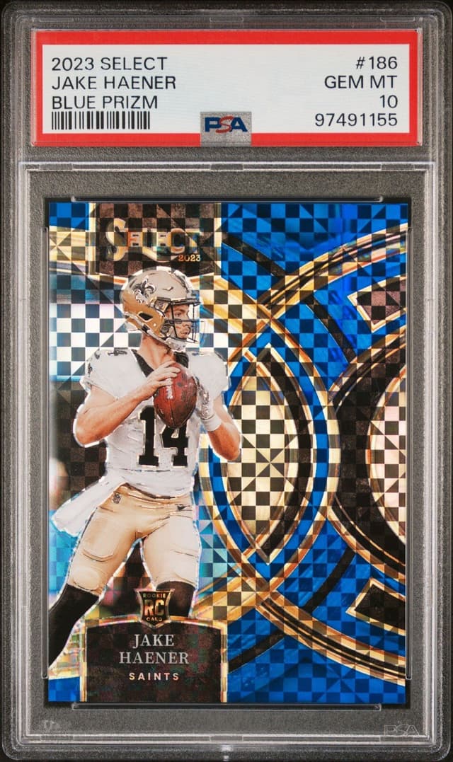 Jake Haener Panini Select #186 Blue Prizm