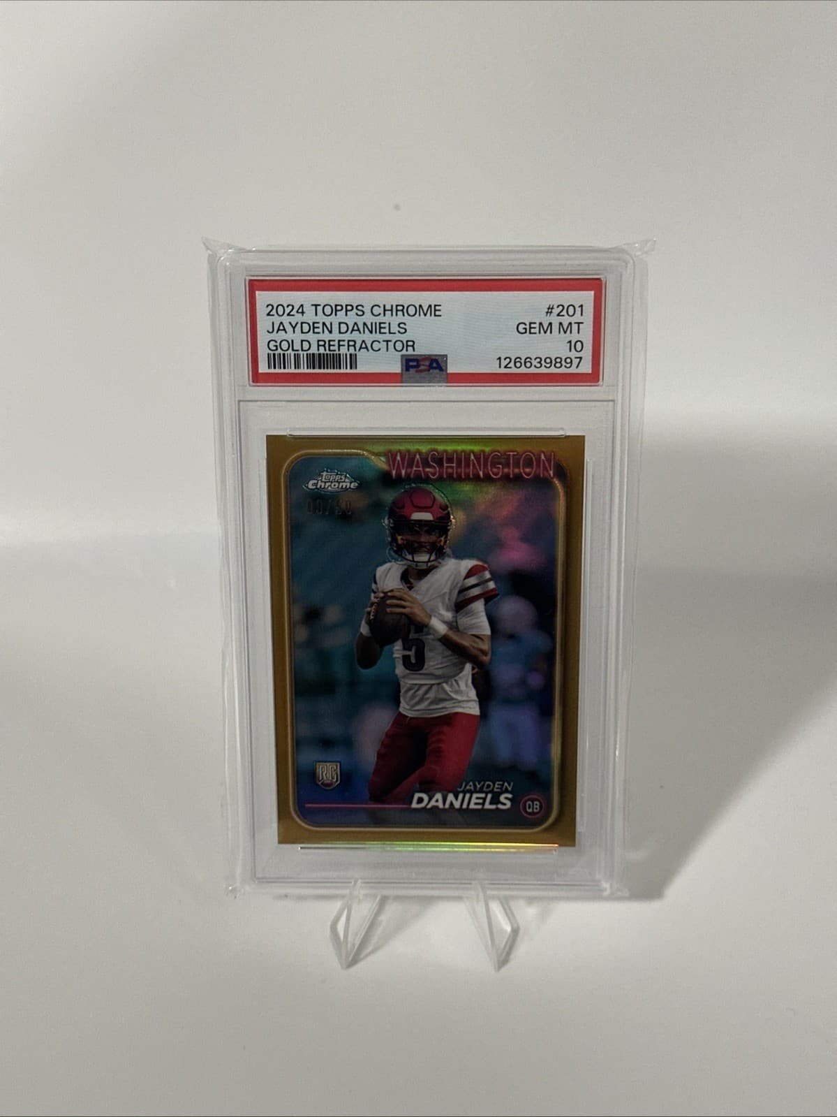 Jayden Daniels Topps Chrome #201 Gold Refractor