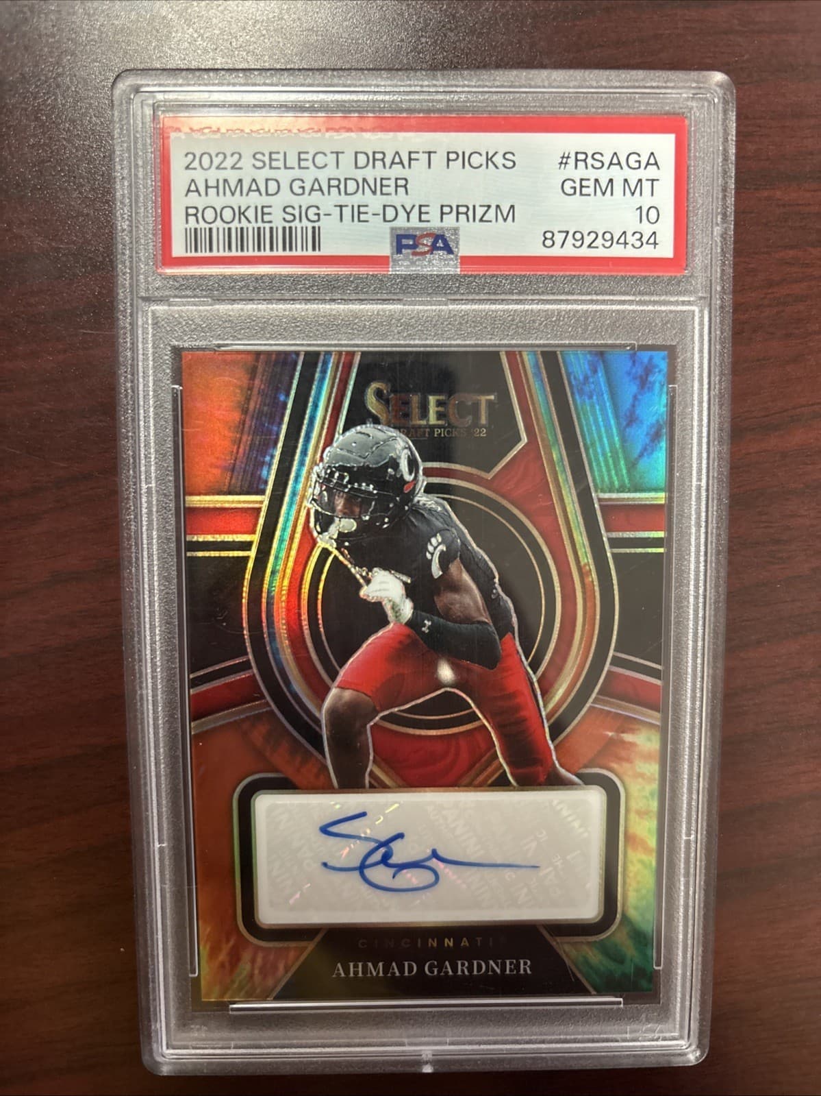 Sauce Gardner Panini Select Draft Picks Rookie Signatures #RSAGA Tie-Dye Prizm