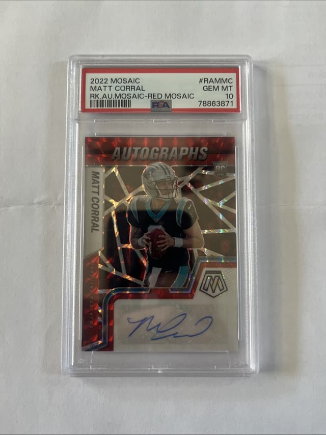 Matt Corral Panini Mosaic Rookie Autograph Mosaic #RAMMC Red Mosaic