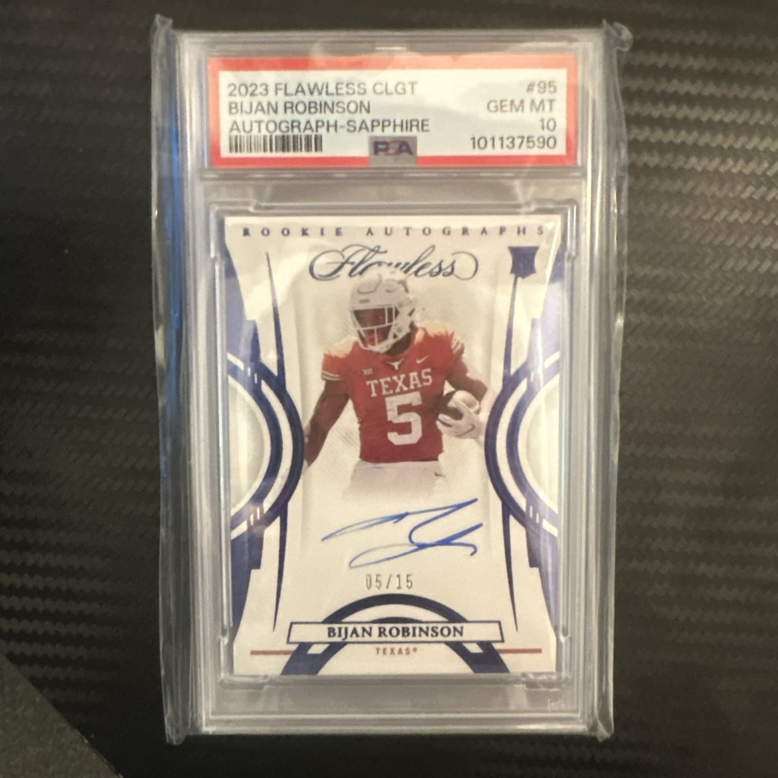 Bijan Robinson Panini Flawless Collegiate #95 Autograph