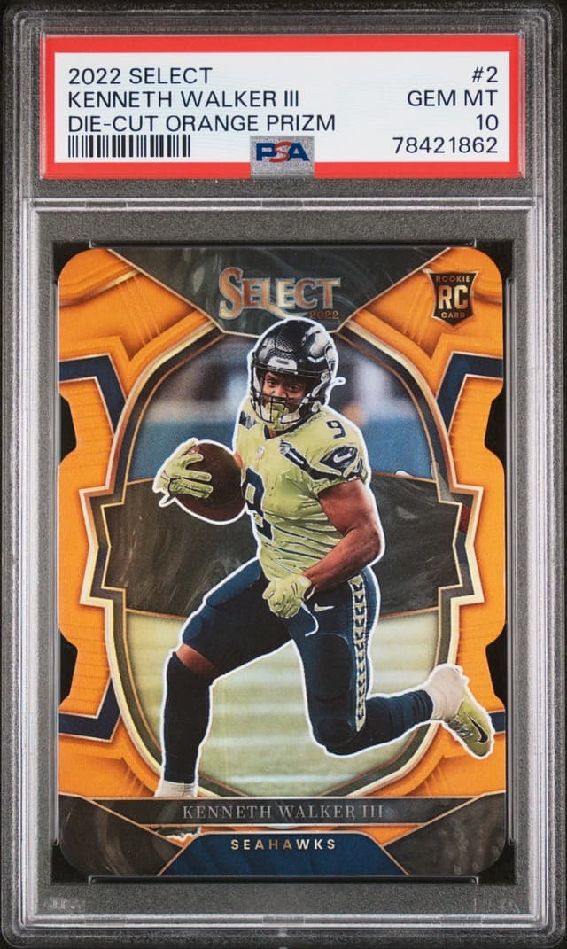 Kenneth Walker III Panini Select #2 Die-Cut Orange Prizm
