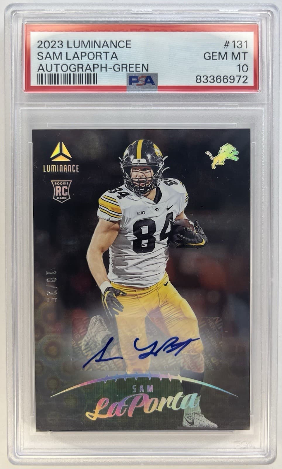 Sam LaPorta Panini Luminance #131 Autograph-Green