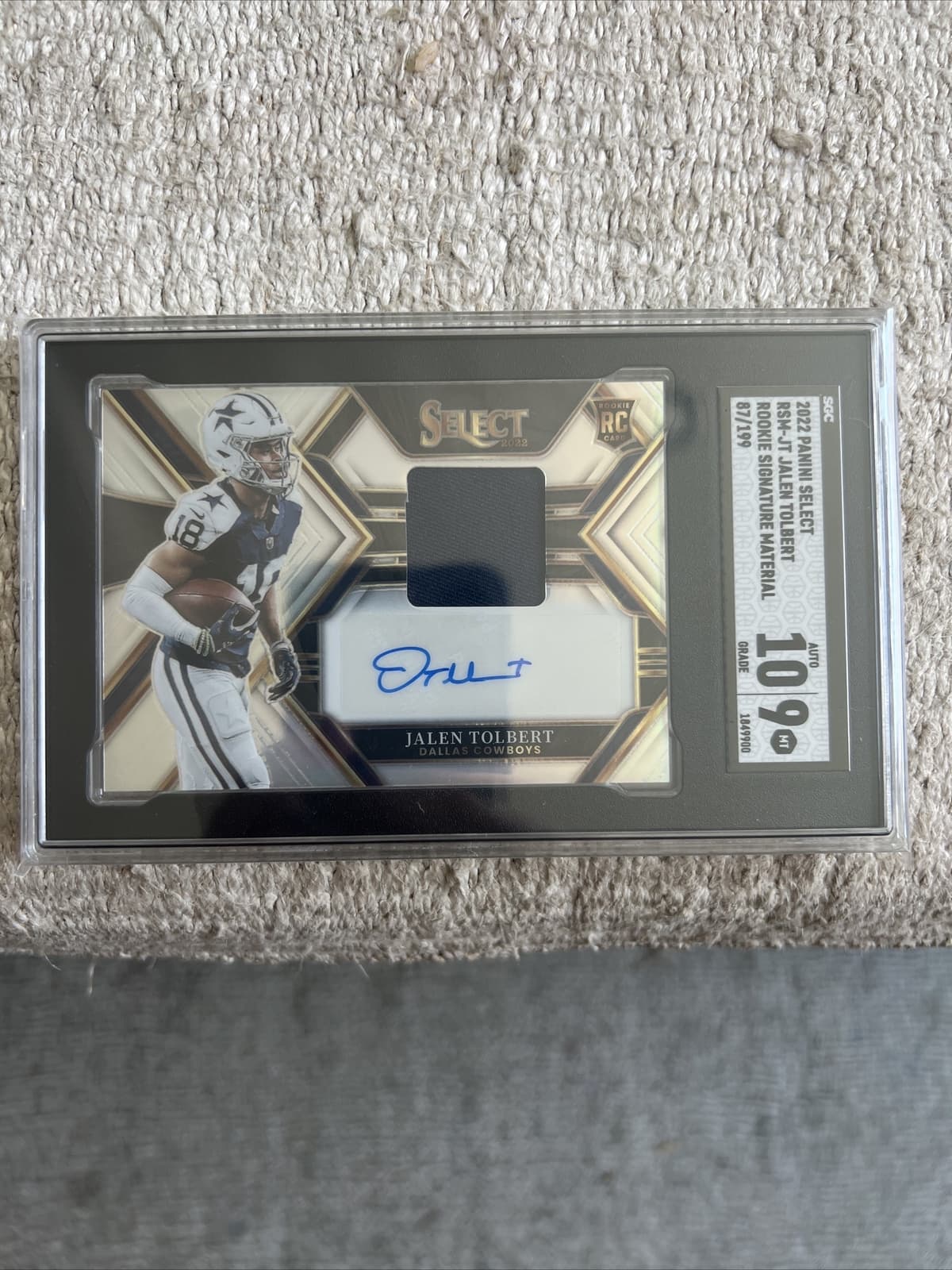 Jalen Tolbert Panini Select Rookie Signature Memorabilia #RSMJT Gold Prizm