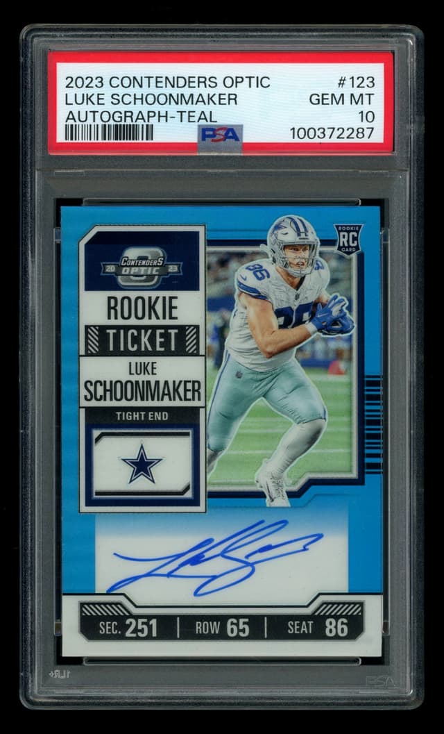 Luke Schoonmaker Panini Contenders Optic #123 Autograph-Teal