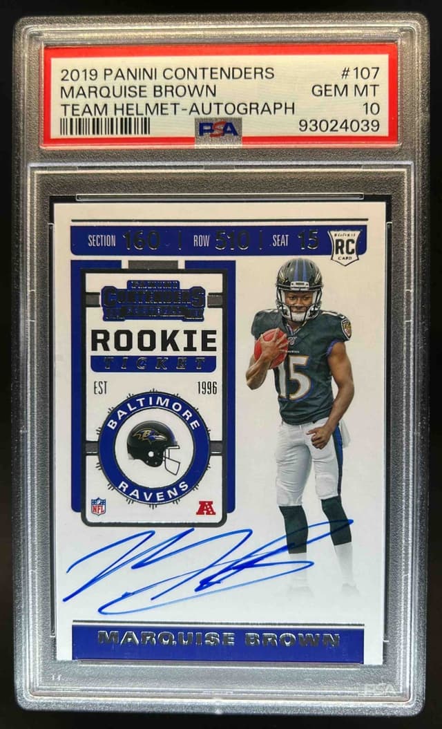 Marquise Brown Panini Contenders #107 Variation-Autograph-Playoff