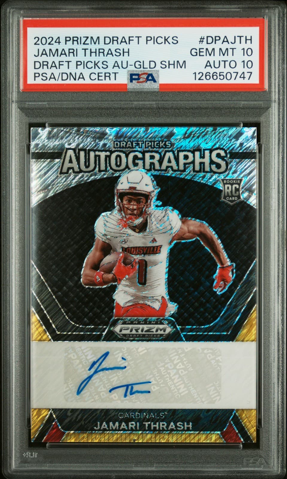 Jamari Thrash Panini Prizm Draft Picks Draft Picks Autographs #DPAJTH Gold Prizm