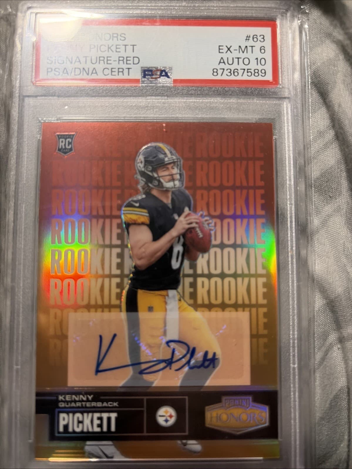 Kenny Pickett Panini Honors #63 Signature-Red