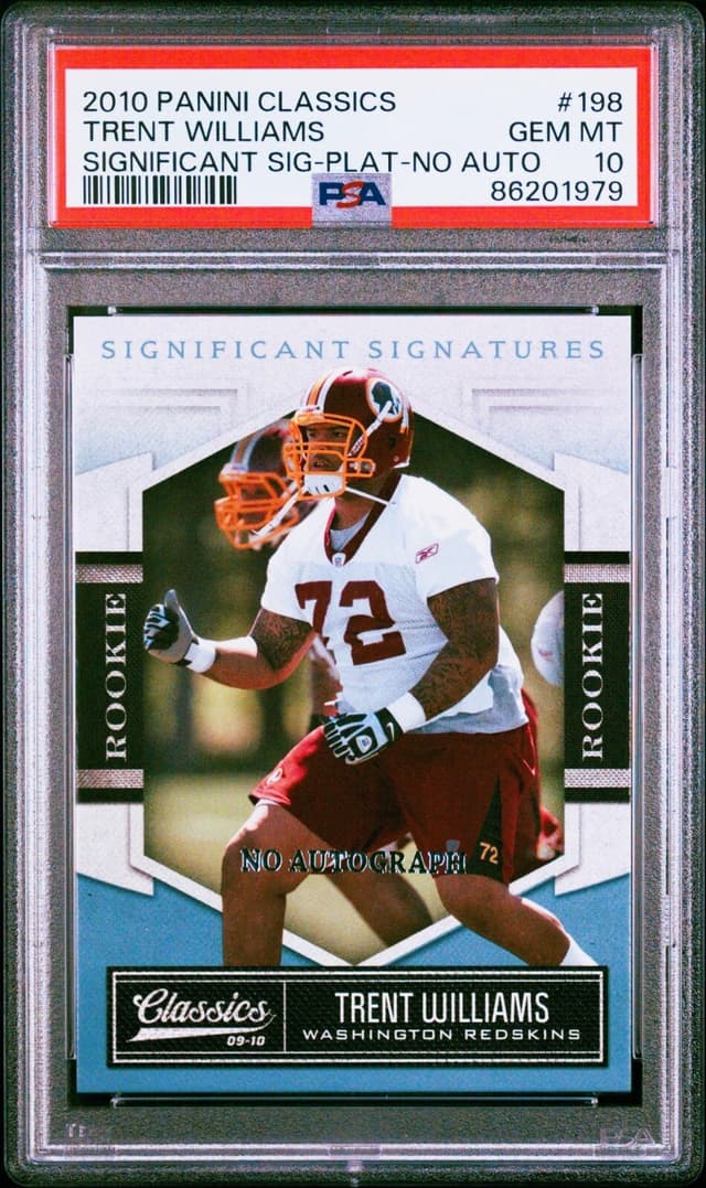 Trent Williams Panini Classics #198 Significant Signatures-Platinum-No Autograph