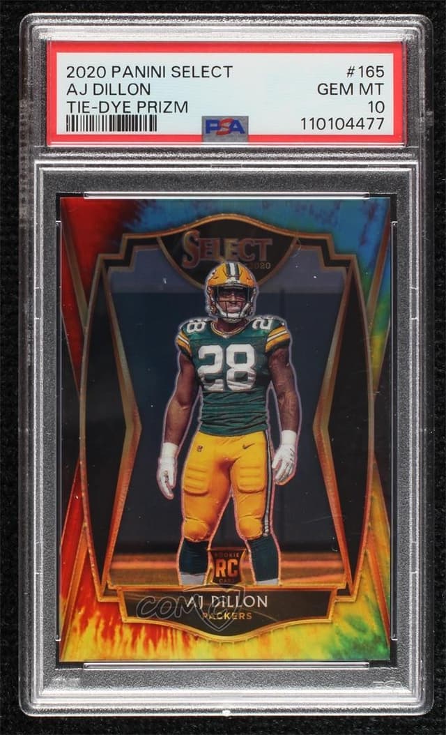AJ Dillon Panini Select #165 Tie-Dye Prizm