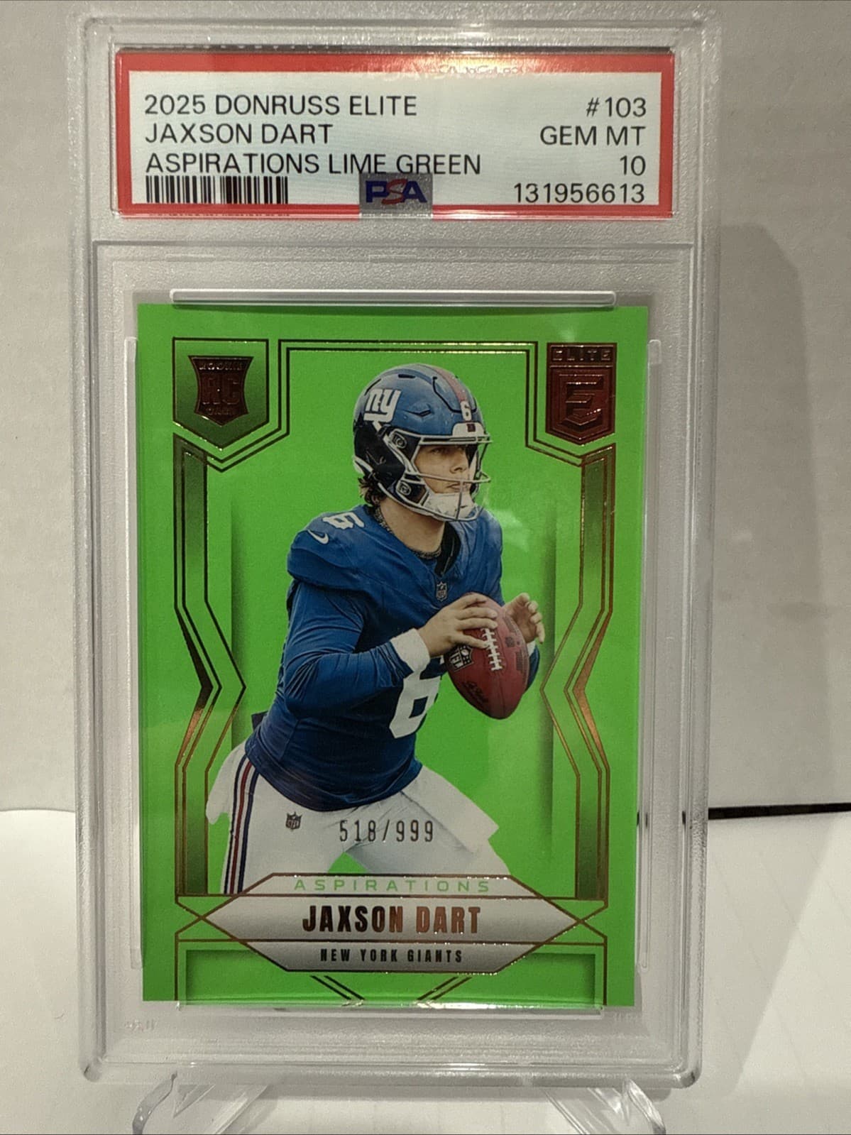 Jaxson Dart Panini Donruss Elite #103 Aspirations Lime Green