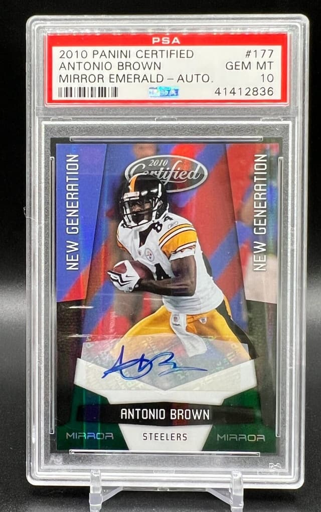 Antonio Brown Panini Certified #177 Mirror Emerald-Autograph