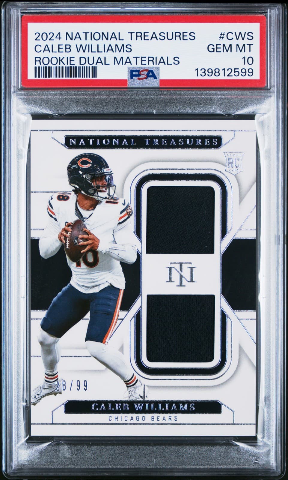 Caleb Williams Panini National Treasures Rookie Dual Materials #CWS Base