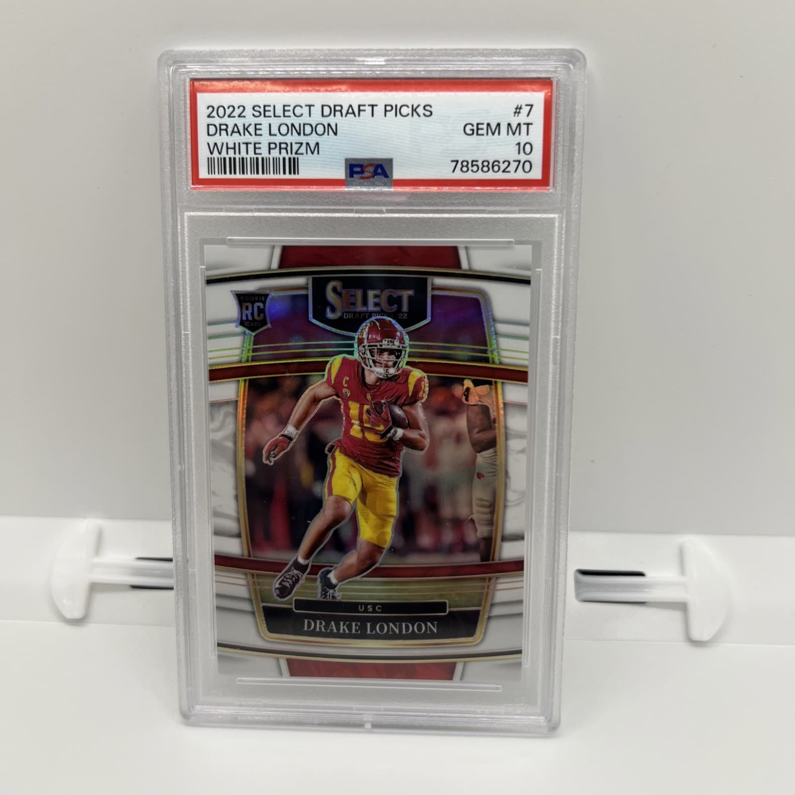 Drake London Panini Select Draft Picks #7 White Prizm