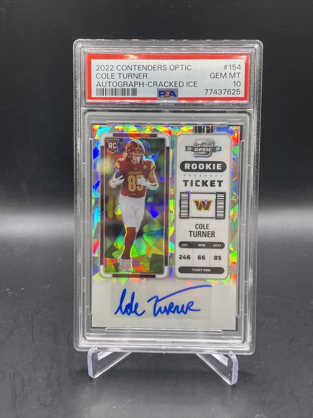 Cole Turner Panini Contenders Optic #154 Autograph-Cracked Ice