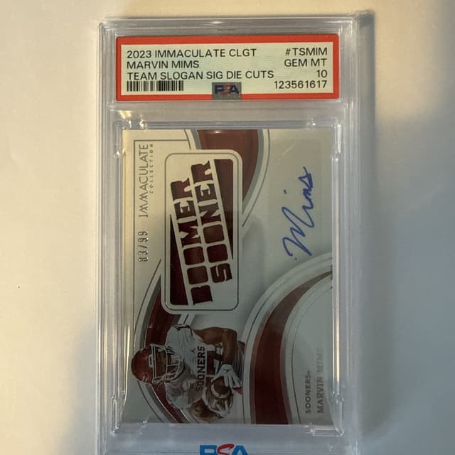 Marvin Mims Panini Immaculate Collection Collegiate Team Slogan Signatures Die Cuts #TSMIM Base