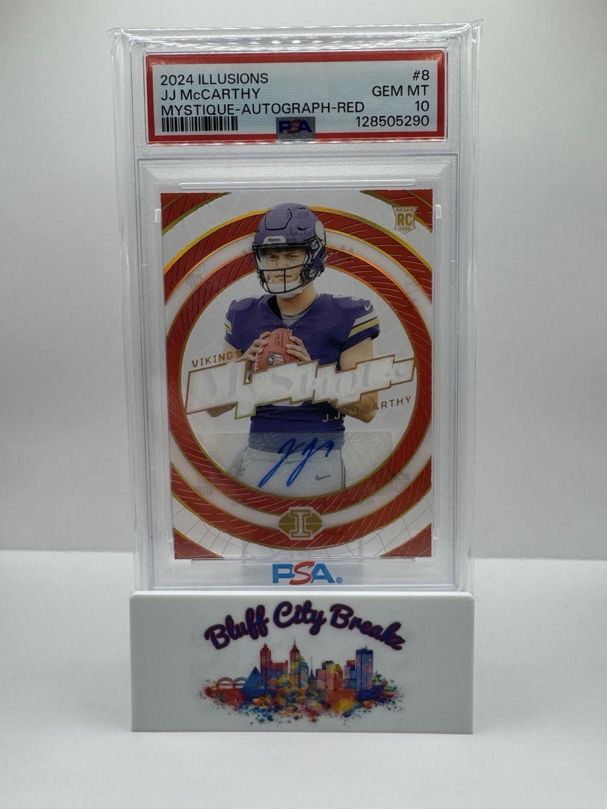 J.J. McCarthy Panini Illusions Mystique #8 Autograph-Red