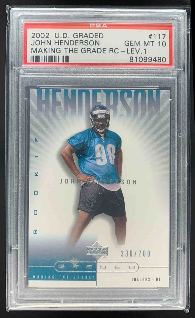 John Henderson Upper Deck Graded #117 Making the Grade RC-Lev.1