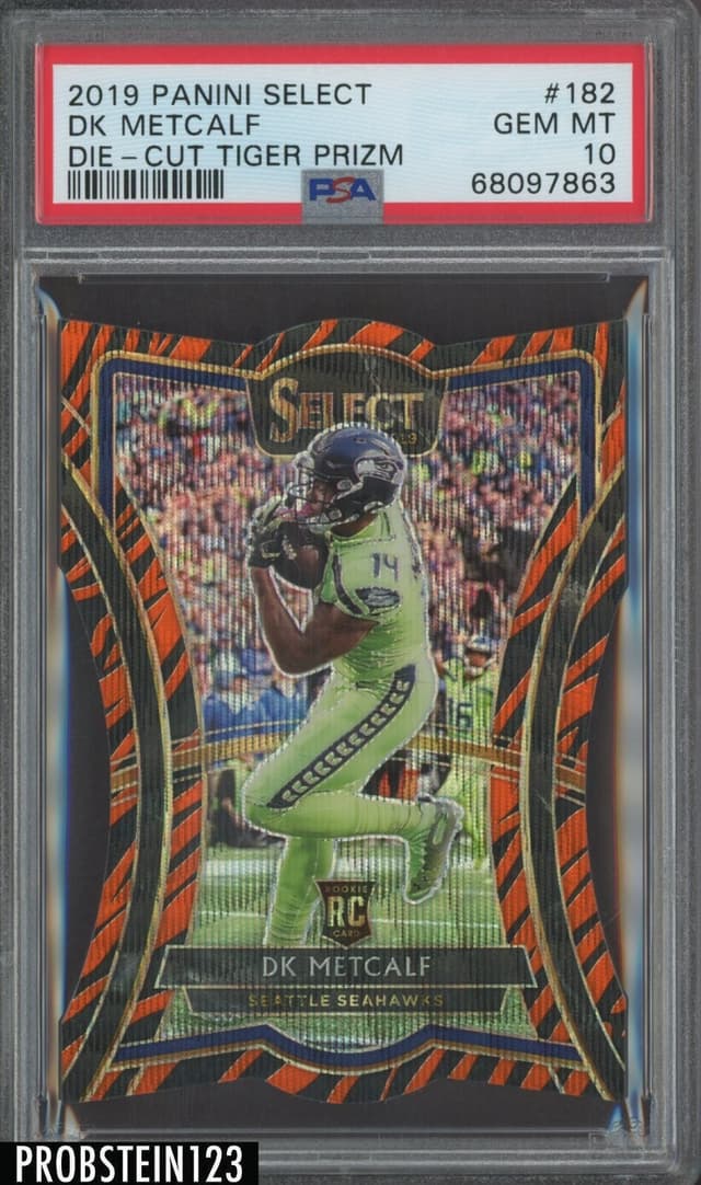 D.K. Metcalf Panini Select #182 Die-Cut Tiger Prizm