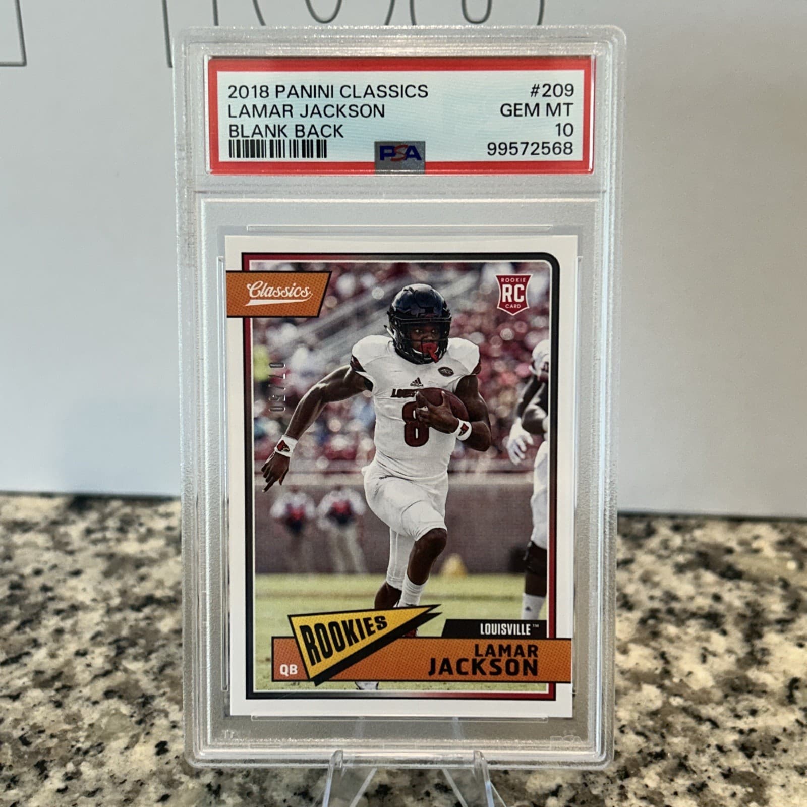 Lamar Jackson Panini Classics #209 Blank Back