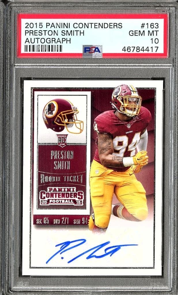Preston Smith Panini Contenders #163 Autograph