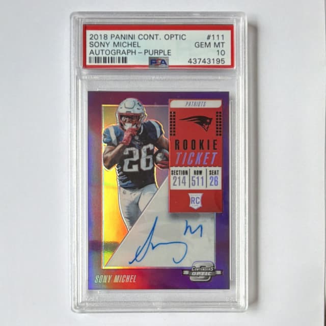 Sony Michel Panini Contenders Optic #111 Autograph-Purple