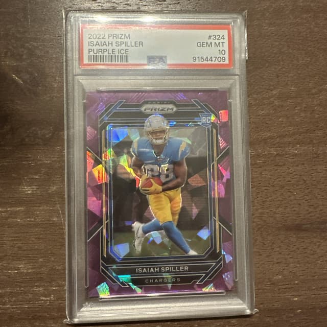 Isaiah Spiller Panini Prizm #324 Purple Ice