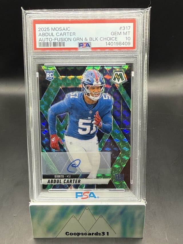 Abdul Carter Panini Mosaic #317 Autograph-Fusion Green & Black Choice