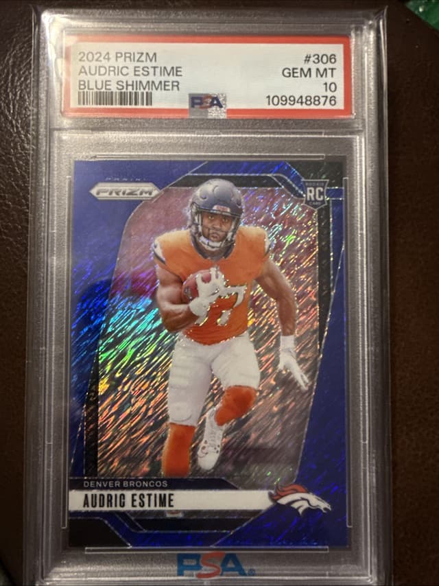 Audric Estime Panini Prizm #306 Blue Shimmer