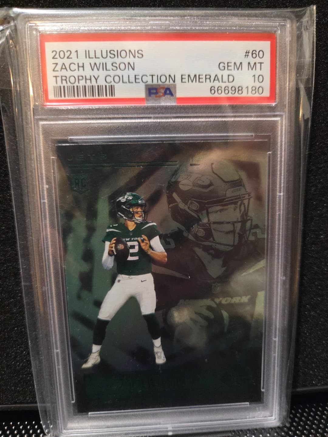 Zach Wilson Panini Illusions #60 Trophy Collection Emerald