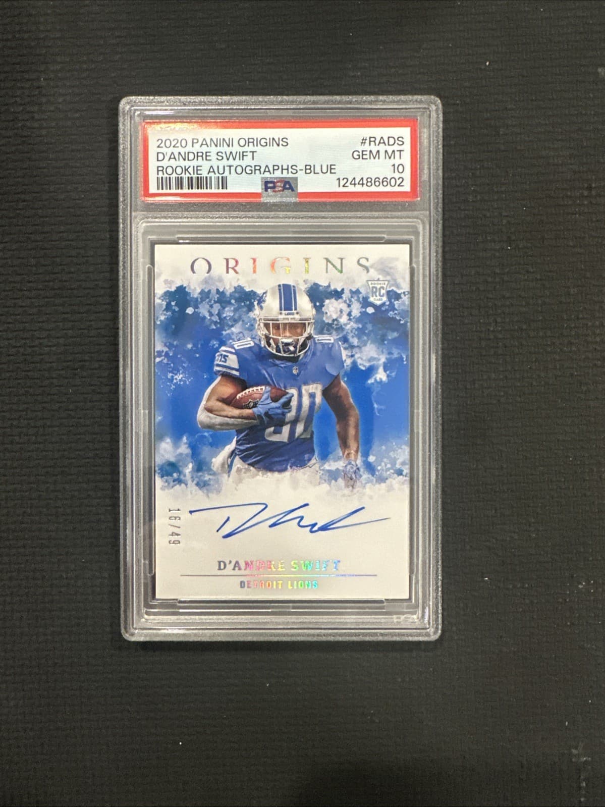 D'Andre Swift Panini Origins Rookie Autographs #RADS Blue