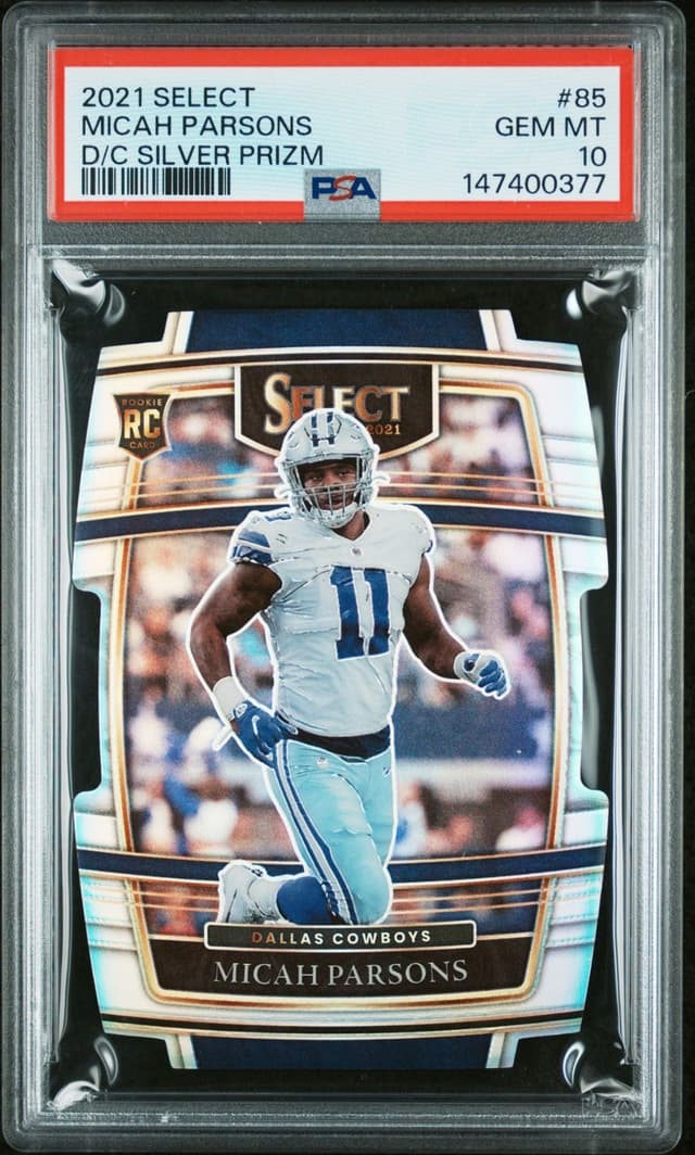 Micah Parsons Panini Select #85 Die-Cut Silver Prizm