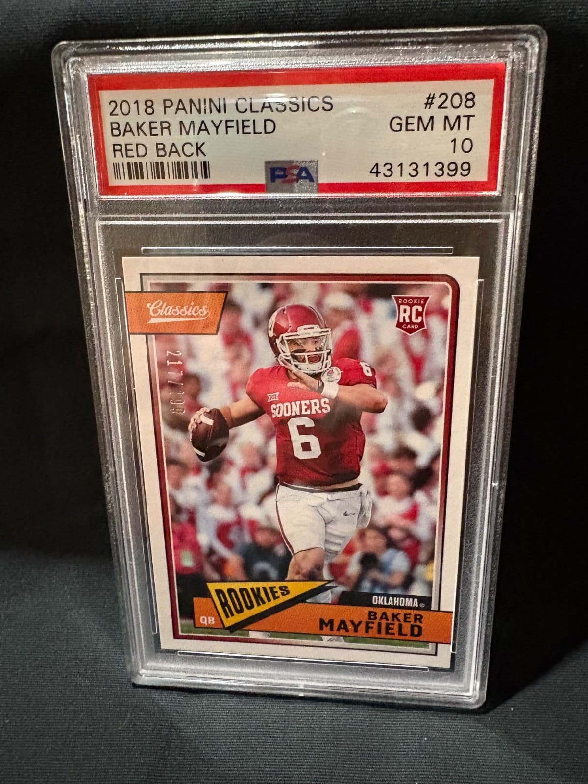 Baker Mayfield Panini Classics #208 Red Back