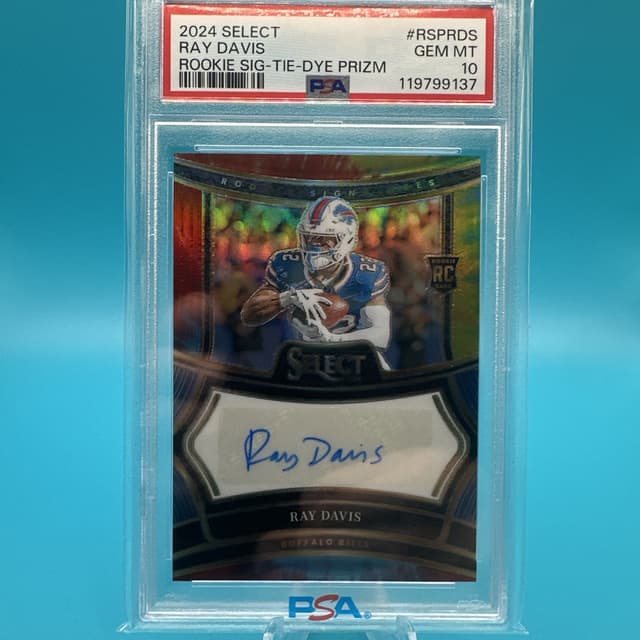 Ray Davis Panini Select Rookie Signatures #RSPRDS Tie-Dye Prizm