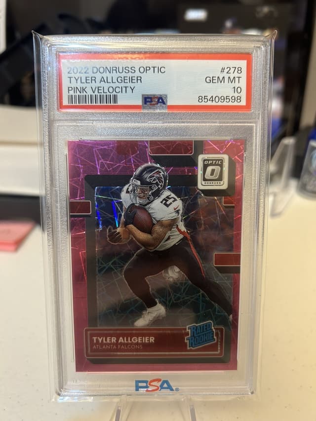 Tyler Allgeier Panini Donruss Optic #278 Pink Velocity