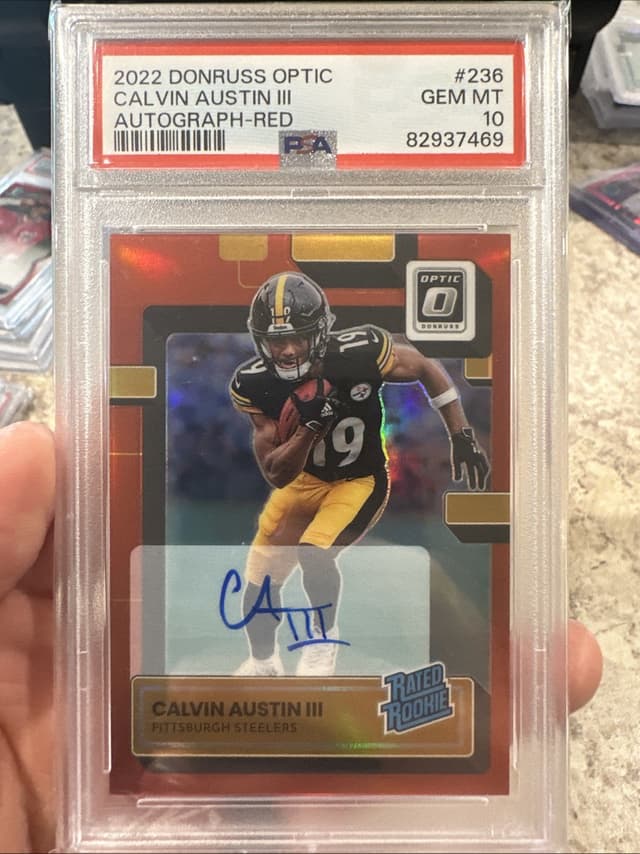 Calvin Austin Panini Donruss Optic #236 Autograph-Red
