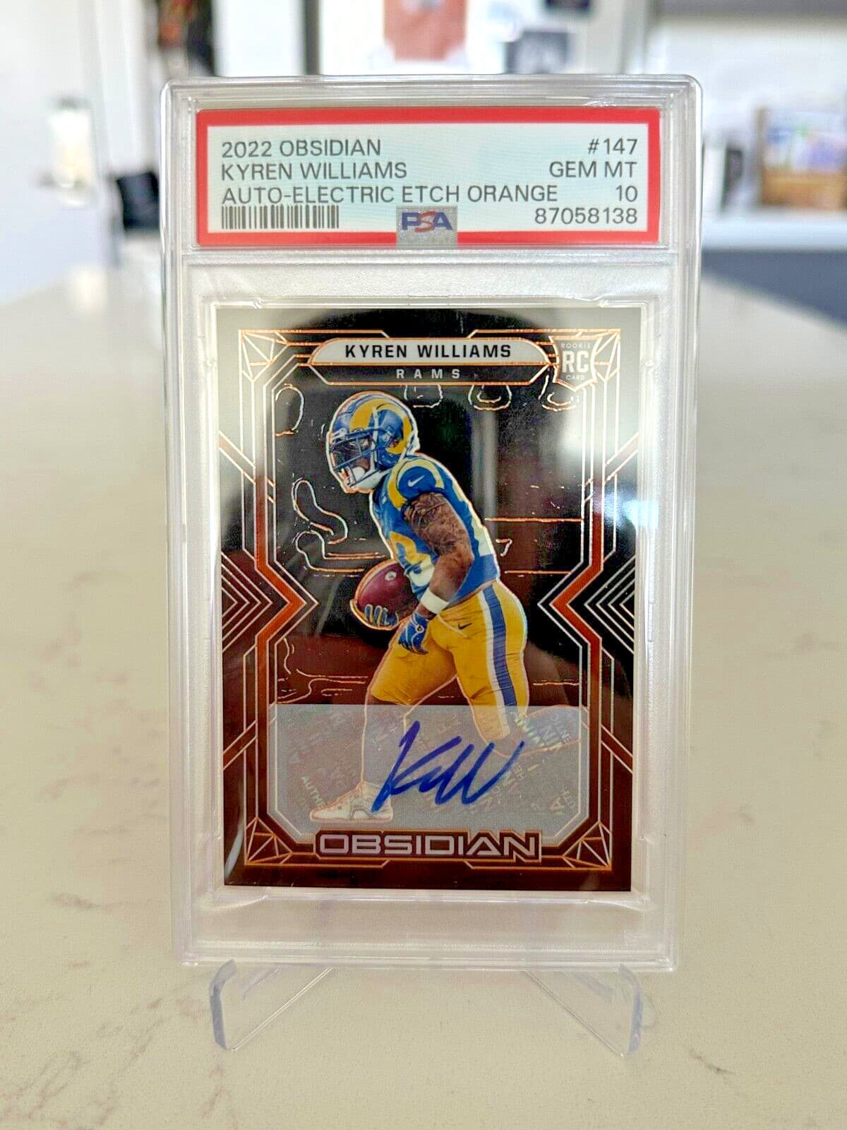 Kyren Williams Panini Obsidian #147 Autograph-Electric Etch Orange