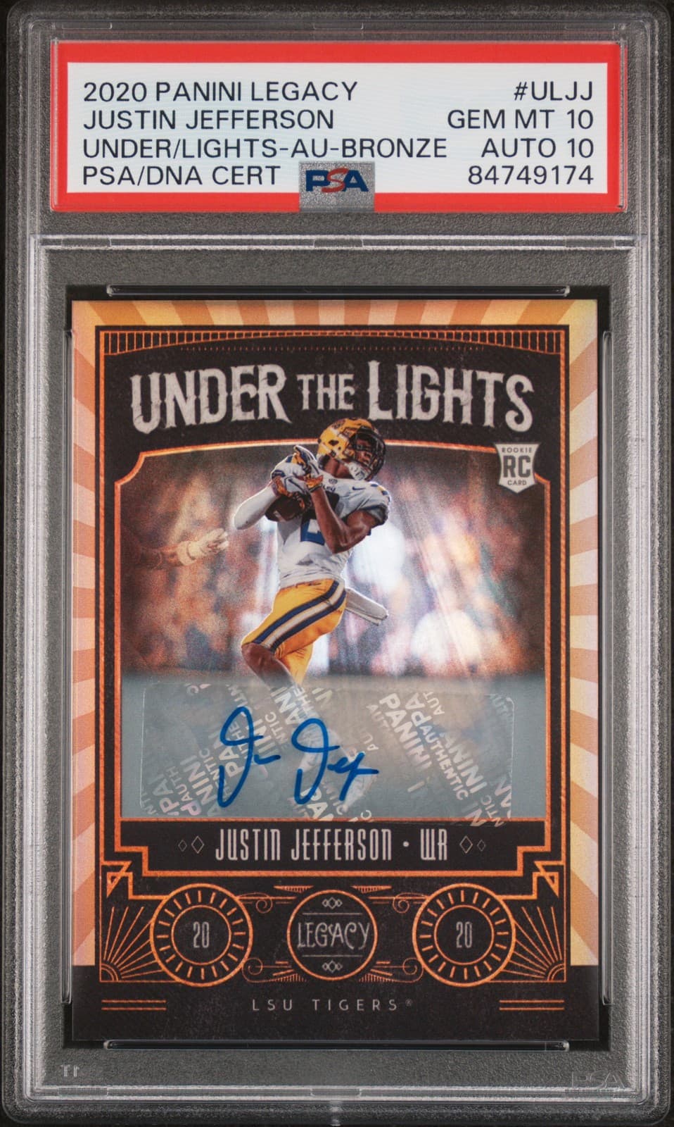 Justin Jefferson Panini Legacy Under the Lights #ULJJ Autograph