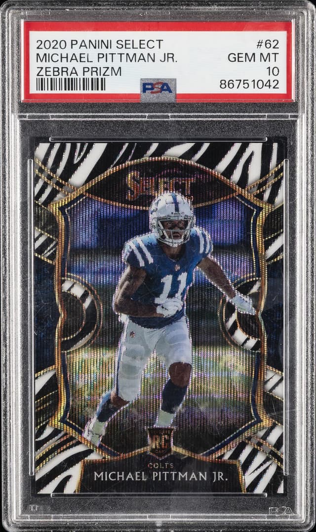 Michael Pittman Jr. Panini Select #62 Zebra Prizm
