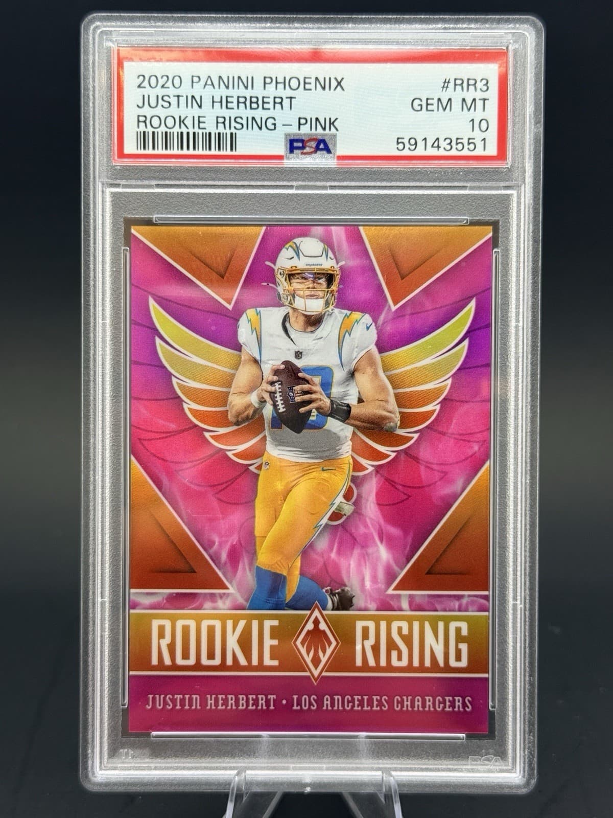 Justin Herbert Panini Phoenix Rookie Rising #RR3 Pink