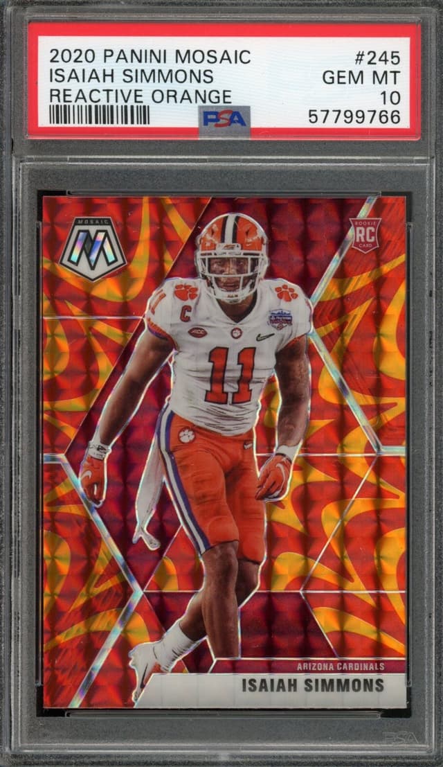 Isaiah Simmons Panini Mosaic #245 Reactive Orange