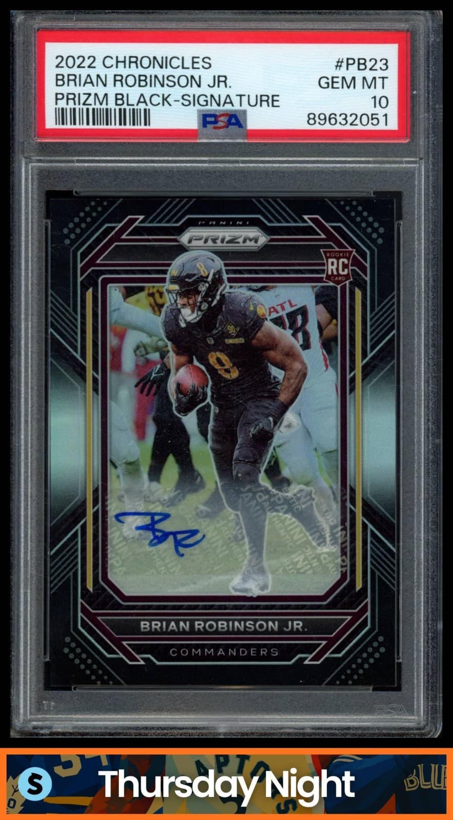 Brian Robinson Jr. Panini Chronicles Prizm Black #PB23 Signature