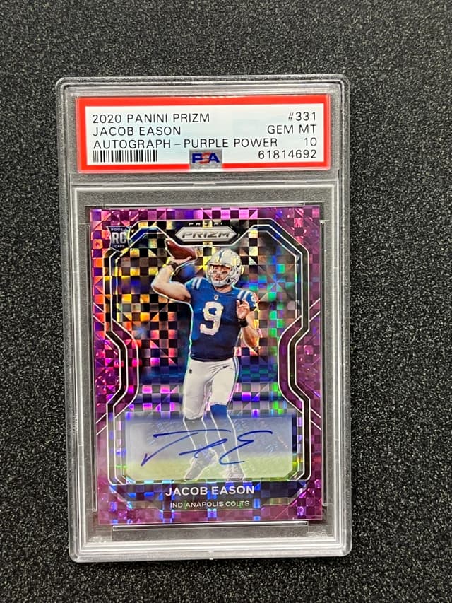 Jacob Eason Panini Prizm #331 Autograph-Purple Power