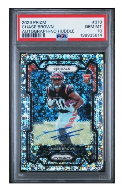 Chase Brown Panini Prizm #318 Autograph-No Huddle