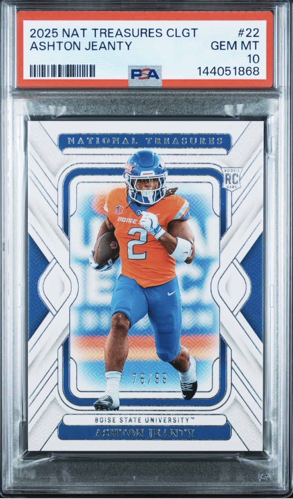 Ashton Jeanty Panini National Treasures Collegiate #22 Blue Century