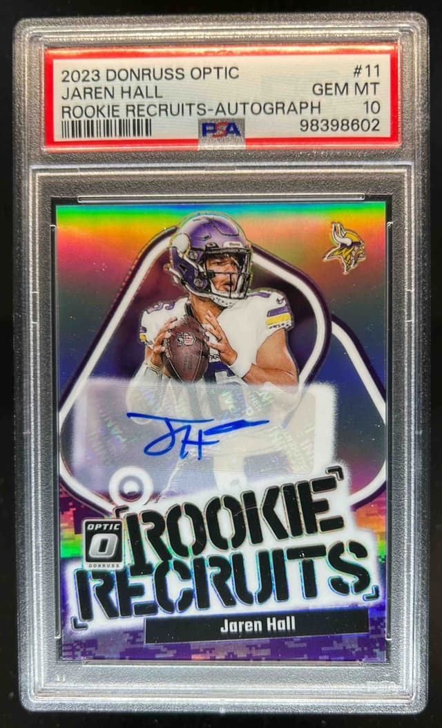 Jaren Hall Panini Donruss Optic Rookie Recruits #11 Autograph