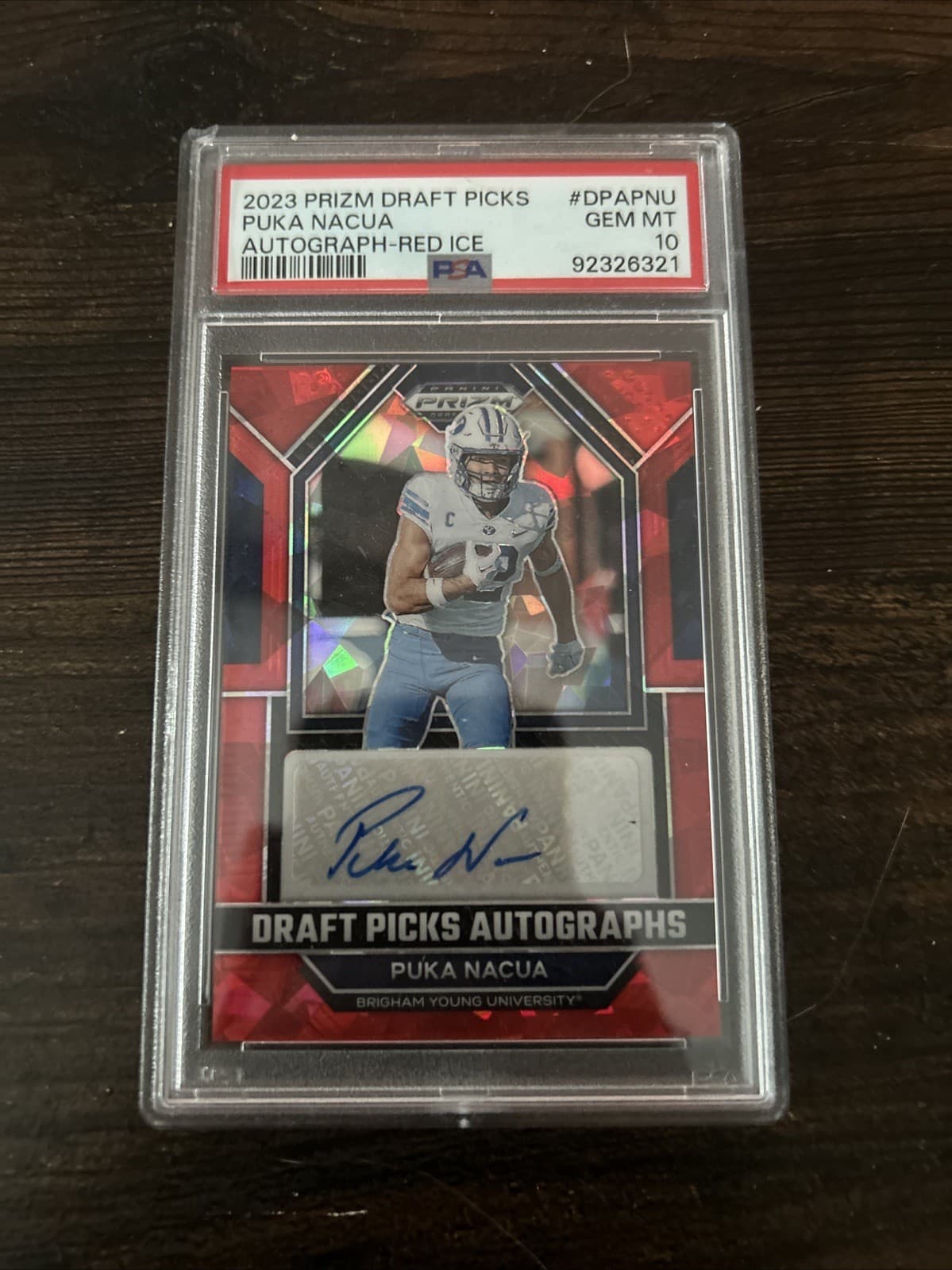 Puka Nacua Panini Prizm Draft Picks Draft Picks Autographs #DPAPNU Red Ice